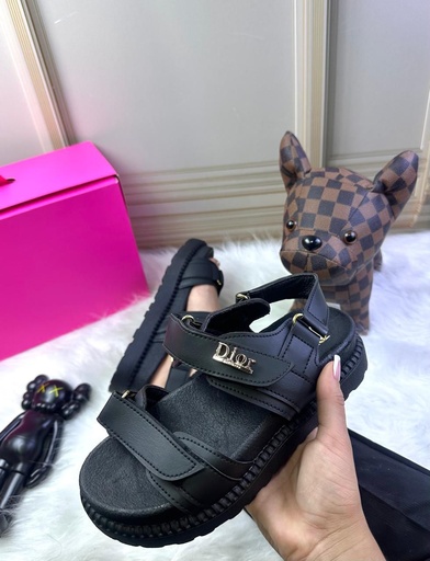 Sandalia Dior Negro Logo