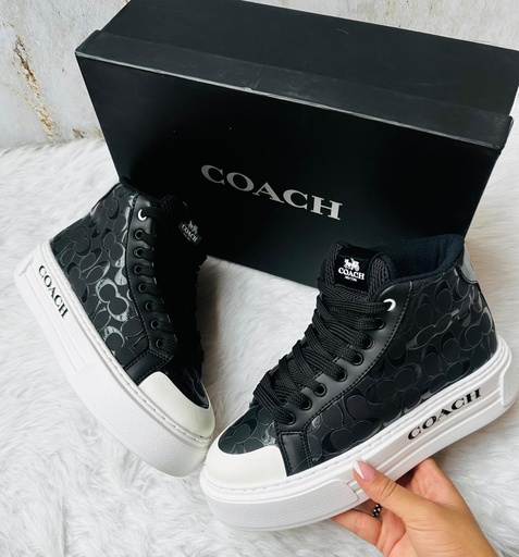 Coach Bota Negro Charol