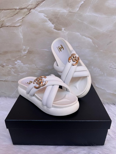 Sandalia Chanel Blanca Correa Cruzada