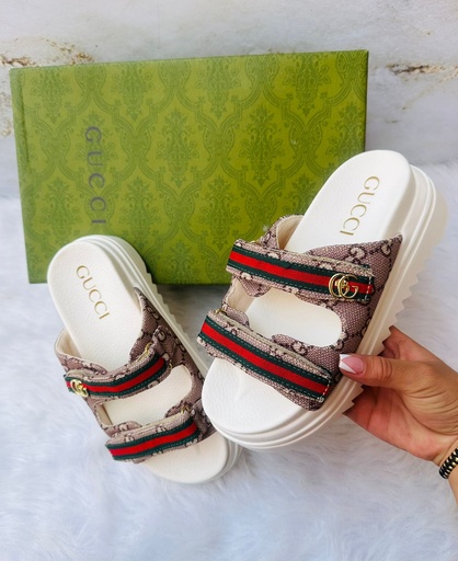 Sandalia Gucci Correa Colores Blanco