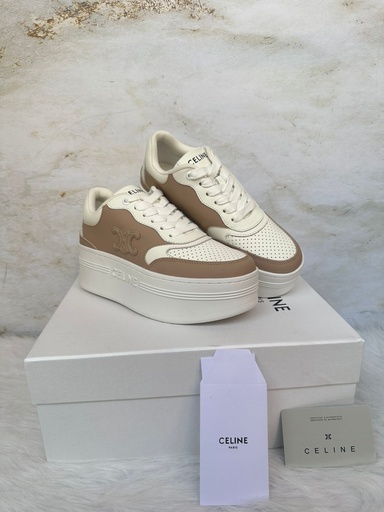Celine Plataforma Logo Blanco Beige