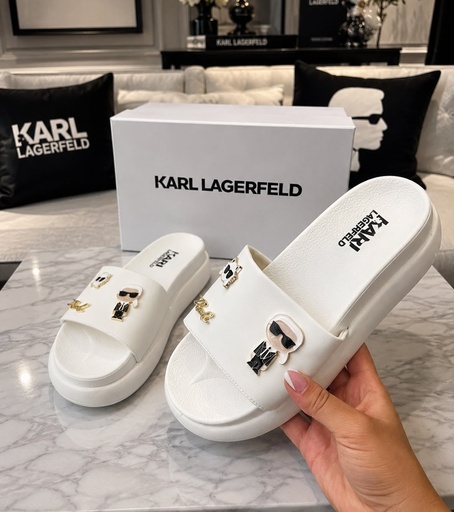 Sandalia Karl Lagerfeld Blanca Logo