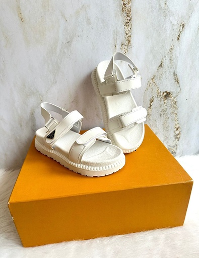 Sandalia Prada Bajito Blanco Logo  