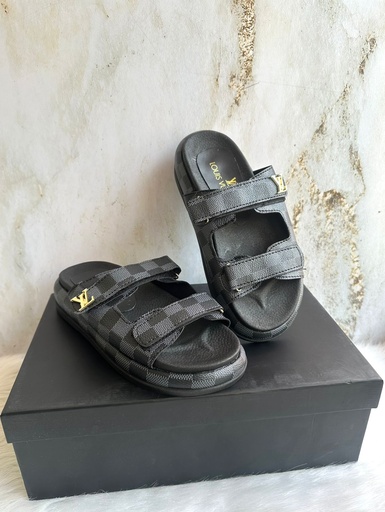 Sandalia Louis Vuitton Suela Cuadros Negro