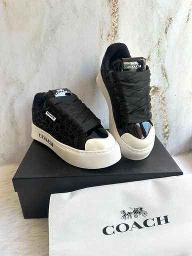 Coach Plataforma Charol Gamuza Negro B
