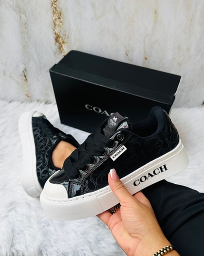 Coach Plataforma Charol Gamuza Negro B