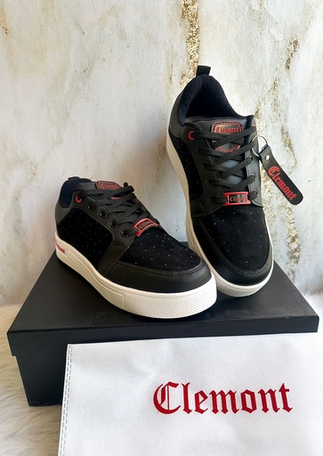 Clemont Negro Pin Rojo Brillante 