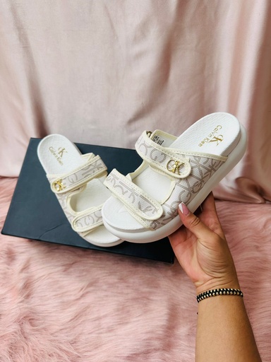 Sandalia Calvin Klein Blanco Beige 2