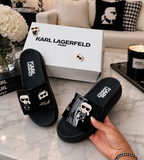 Sandalia Karl Lagerfeld Negra Charol 1