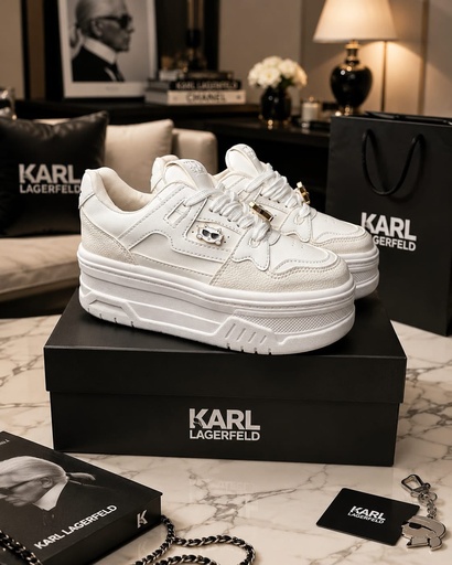 Karl Lagerfeld Blanco Plataforma Pin