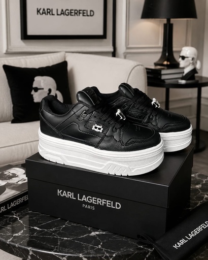 Karl Lagerfeld Negro Plataforma Pin 