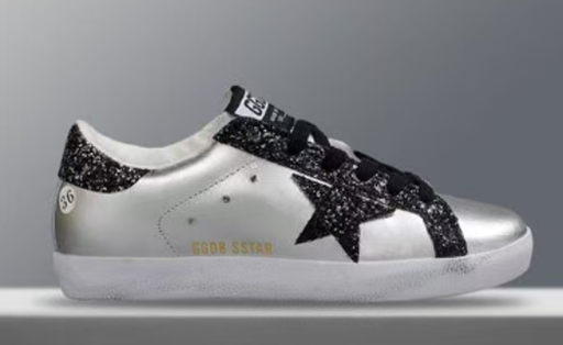 Golden Goose Negro Plateado