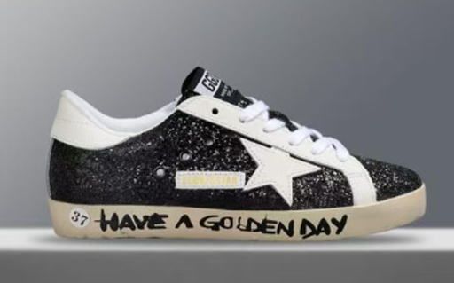 Golden Goose Negro Blanco Brillos