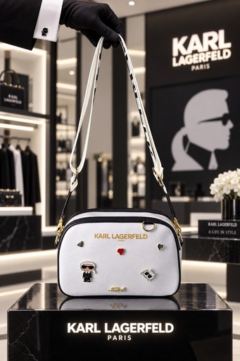 Bolso Karl Lagerfeld Blanco Letras