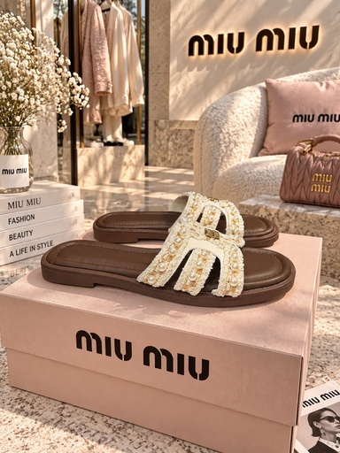 Sandalia Miu Miu Bajita Beige 0909