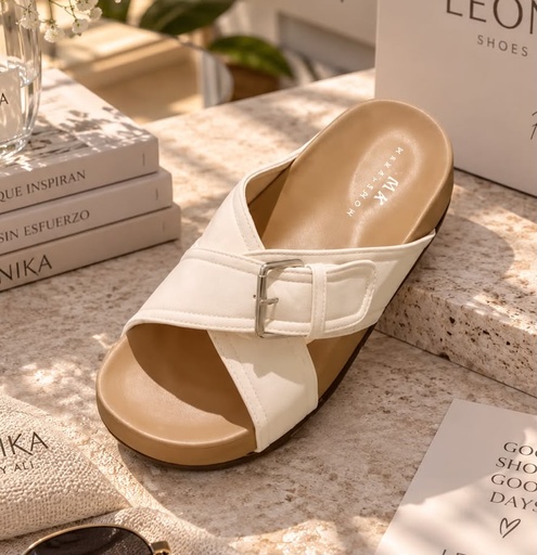 Sandalia Cruzada Beige 0915