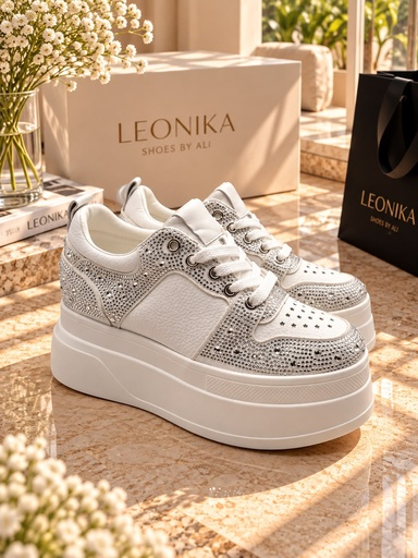 Leonika Blanco Plateado Brillos